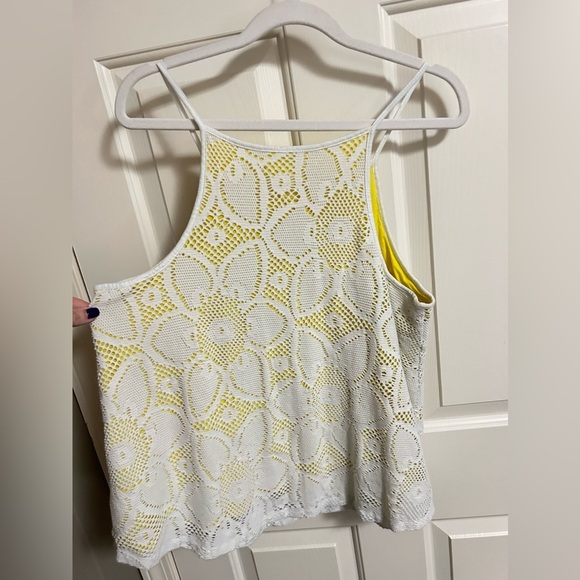 Anthropologie Cosette Lined Tank Top Cutout Overlay Cotton Blend Medium - Picture 5 of 5